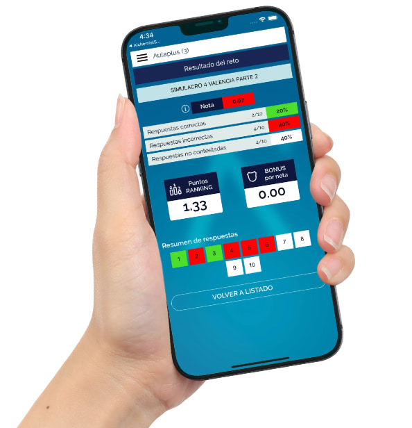 App Aulaplus, test y simulacros